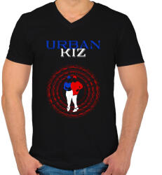 printfashion UrbanKiz táncos S0201-forBlack - Férfi V-nyakú póló - Fekete (16925175)