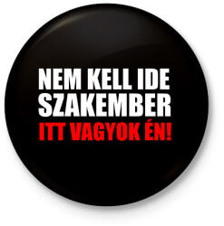 printfashion Szakember (3) - Kitűző, hűtőmágnes - Fekete (16880583)