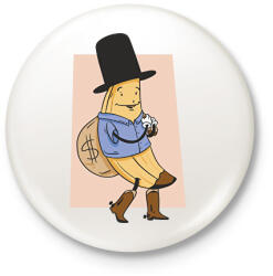 printfashion Banán bandita - Kitűző, hűtőmágnes - Fehér (17054276)