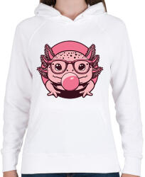 printfashion Axolotl - Női kapucnis pulóver - Fehér (17049557)