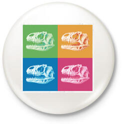 printfashion Dínó koponyák - Kitűző, hűtőmágnes - Fehér (17030307)
