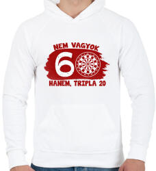 printfashion Nem vagyok 60 hanem tripla 20 - Egyedi számokkal - Férfi kapucnis pulóver - Fehér (17210089)