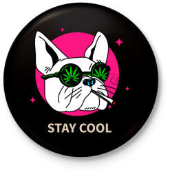 printfashion Francia Bulldog Weed - Kitűző, hűtőmágnes - Fekete (9471075)