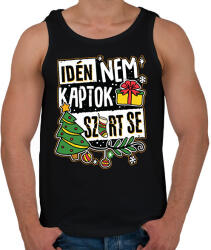 printfashion Idén nem kaptok szart se - Férfi atléta - Fekete (16914933)