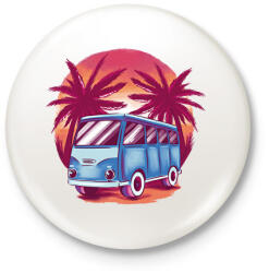 printfashion Kisbusz - Kitűző, hűtőmágnes - Fehér (17071866)