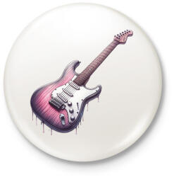 printfashion gitár - Kitűző, hűtőmágnes - Fehér (16902596)