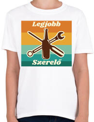 printfashion Legjobb szerelő - Gyerek póló - Fehér (17059033)