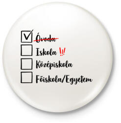 printfashion Ballagás óvoda fekete - Kitűző, hűtőmágnes - Fehér (17367456)