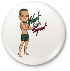 printfashion Nate Diaz - Kitűző, hűtőmágnes - Fehér (17341826)