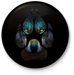 printfashion Farkas - Kitűző, hűtőmágnes - Fekete (16951269)