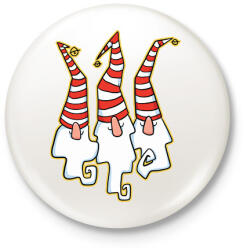 printfashion Karácsonyi manók - Kitűző, hűtőmágnes - Fehér (16990398)