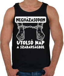 printfashion Utolsó nap a szabadságból fehér - Férfi atléta - Fekete (17468365)