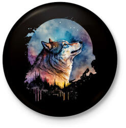 printfashion Farkas - Kitűző, hűtőmágnes - Fekete (17251961)