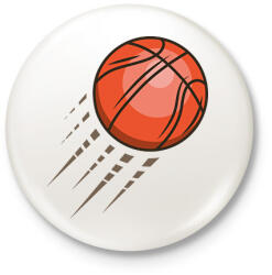 printfashion Kosárlabda - Kitűző, hűtőmágnes - Fehér (17054277)