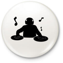 printfashion dj - Kitűző, hűtőmágnes - Fehér (17291540)