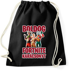 printfashion Fortnite Karácsony - Sportzsák, Tornazsák - Fekete (16883493)