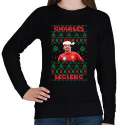 printfashion Karácsonyi Charles Leclerc - Női pulóver - Fekete (16882167)