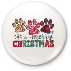 printfashion Karácsony 3 kutyamanccsal - Kitűző, hűtőmágnes - Fehér (17153726)