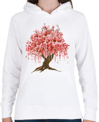 printfashion Sakura fa - Női kapucnis pulóver - Fehér (17141006)