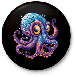 printfashion Polip - Kitűző, hűtőmágnes - Fekete (17396237)