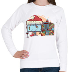 printfashion Karácsonyi számítógép - Női pulóver - Fehér (16983567)