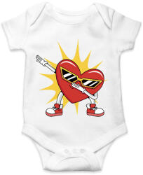 printfashion Dabbelő szív - Baba Body - Fehér (17122688)