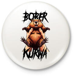 printfashion Bober Kurwa - Kitűző, hűtőmágnes - Fehér (16877260)