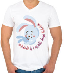 printfashion A legjobb anya - Férfi V-nyakú póló - Fehér (17432269)