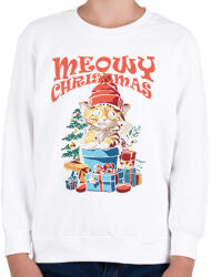 printfashion Karácsonyi cica - Gyerek pulóver - Fehér (16973896)
