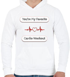 printfashion fav cardio - Férfi kapucnis pulóver - Fehér (17321241)