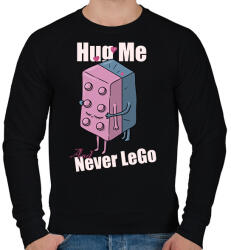 printfashion Hug me and never Lego - Férfi pulóver - Fekete (17286098)