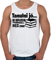 printfashion Tanulni jó, de befejezni még jobb! - Férfi atléta - Fehér (17358496)