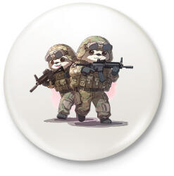 printfashion Katona lajhárok - Kitűző, hűtőmágnes - Fehér (17166322)