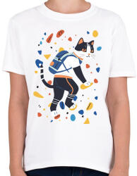 printfashion Falmászó macska - Gyerek póló - Fehér (17026083)