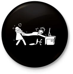 printfashion Csak még egy kört - Kitűző, hűtőmágnes - Fekete (17038448)