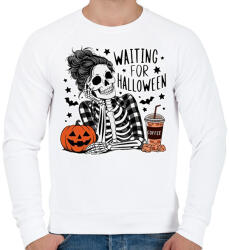 printfashion Waiting for Halloween - Férfi pulóver - Fehér (16917675)
