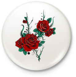 printfashion Virág - Kitűző, hűtőmágnes - Fehér (17394596)