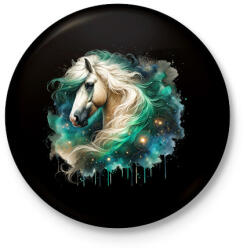 printfashion ló - Kitűző, hűtőmágnes - Fekete (17280243)