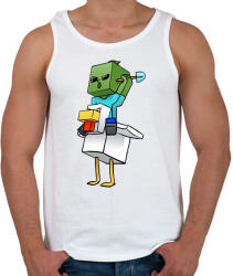 printfashion Csirke zombi minecraft - Férfi atléta - Fehér (17397156)