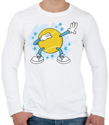 printfashion Teniszlabda - Férfi hosszú ujjú póló - Fehér (17101612)
