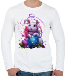 printfashion húsvéti nyuszi - Férfi hosszú ujjú póló - Fehér (17380220)