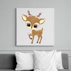 printfashion Szarvas - Vászonkép - Fehér (16916291)