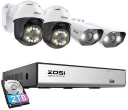 ZOSI IP kamera ZOSI 2 db C296 WiFi 5MP és 2 db C182 WiFi 8MP + NVR 8ch + 2TB HDD (C296*2+C182*2+NVR+2T) - wincity