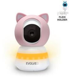 EVOLVEO Baby Monitor LUX - Intelligens 360°-os videós bébiszitter éjjellátóval, sírás- és mozgásérzékeléssel, rózsaszín CAM-LUX-