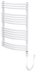 Radeco Sonia EL íves törölközőszárítós radiátor fűtöpatronnal, feltöltve - fehér színű - 838X550 mm - 300W (SOE084055916EP1101100)