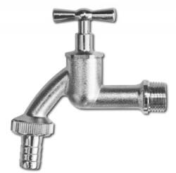 Kerti csap nikkelezett sárgaréz 1/2 col, bekötés 3/4 col, 1/2 col tömlővéggel (GKK021213) - aquamixwebaruhaz