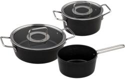 Fissler Set cratita Fissler Adamant/aluminiu, 3 bucati, acoperita cu capac de sticla, antiaderenta (1 cratita, 1 caserola, 1 cratita) - inductie (156-115-03-000/0)
