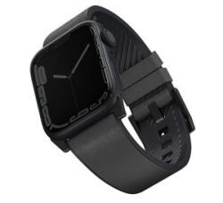 Uniq Straden vízálló bőr Apple Watch szíj, 49/45/44/42MM, szürke (-45MM-STRAGRY) (UNIQ-45MM-STRAGRY)