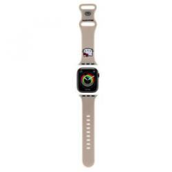 Hello Kitty Liquid Silicone Kitty Head Logo Apple watch szíj, 38/40mm, bézs (HKAWMSCHBLE) - aqua