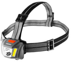 NEBO EINSTEIN 250 fejlámpa, 250 lm - 30 lm, 106 m, 7 funkció, IP44, 3 x AAA elem (NEB-HLP-1011-G)